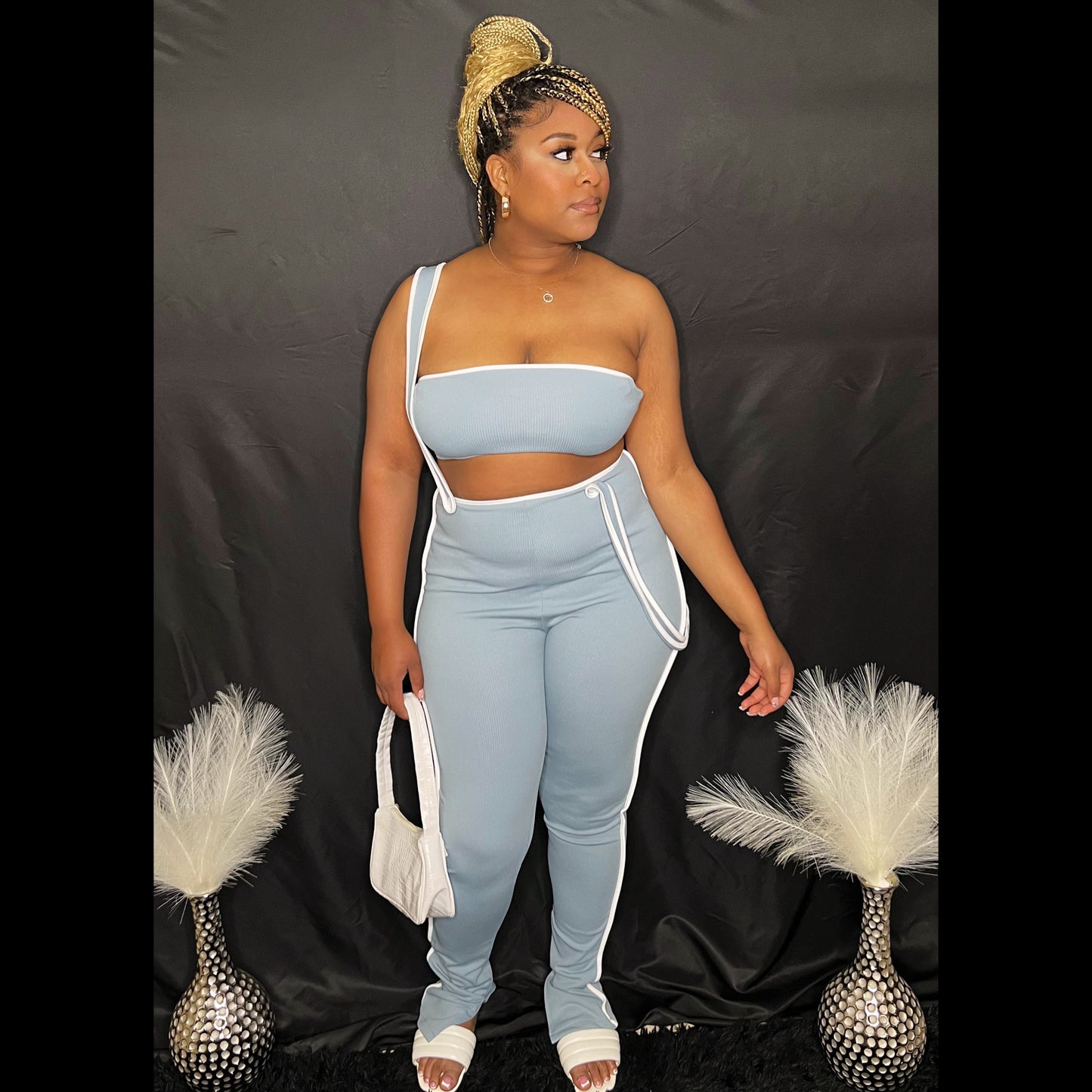 Grey Two Piece Jumpsuit